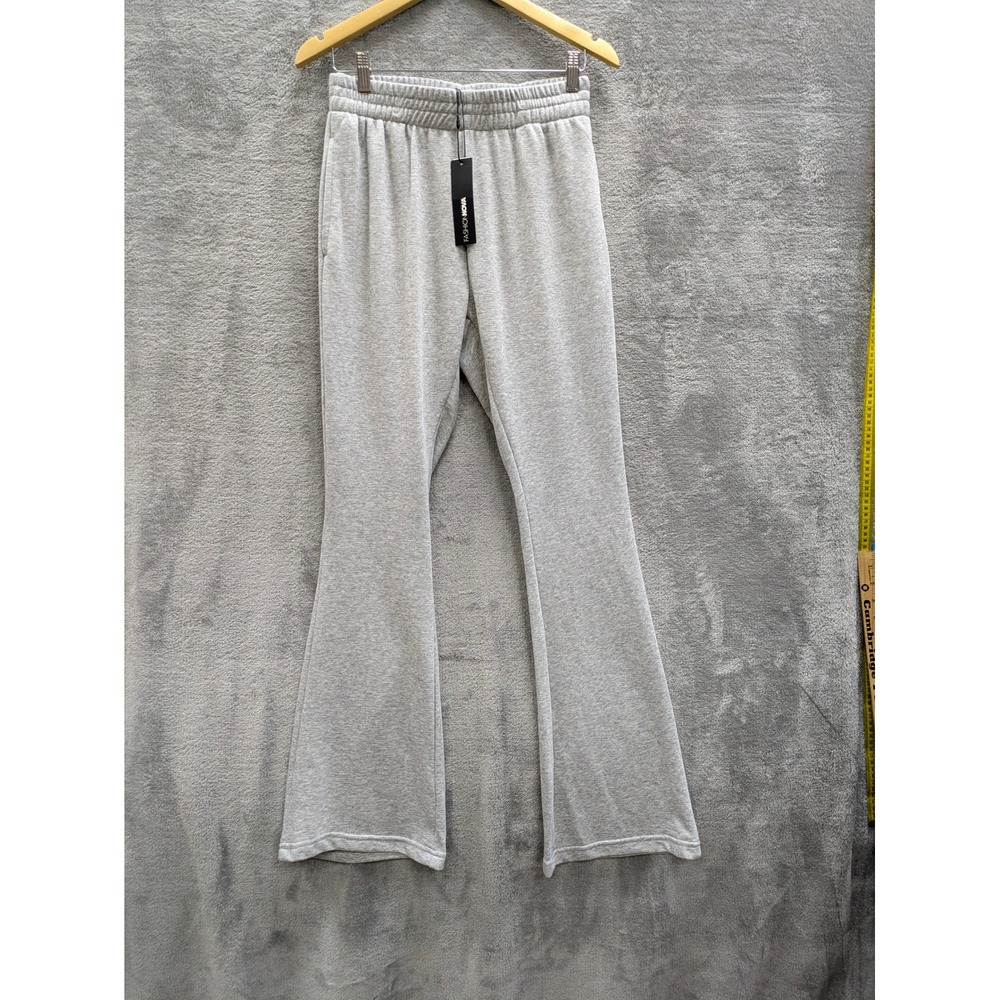 Athleisure Flare Sweatpants Womens Medium Gray High Waisted Fleece Fashion Nova